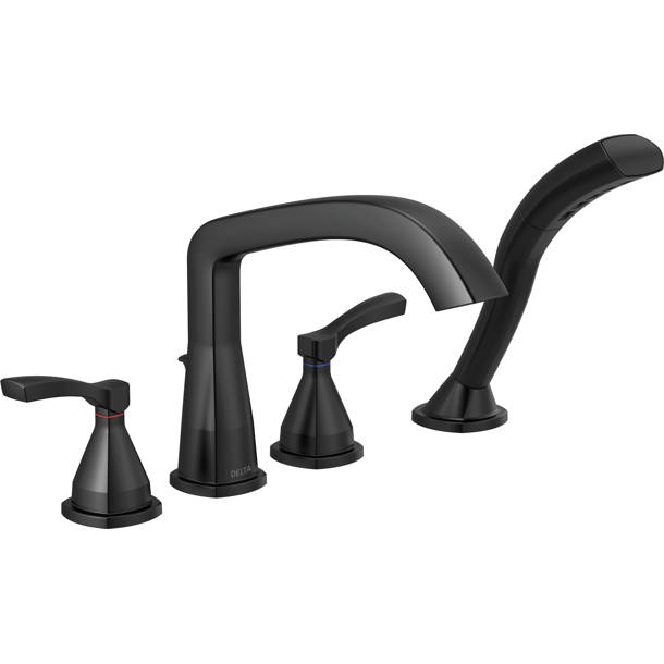 Moen Colinet Roman Tub Faucet Trim In Matte Black – Deck-Mount With Cross Handles (Valve Required) - View #7